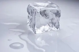 A melting ice cube